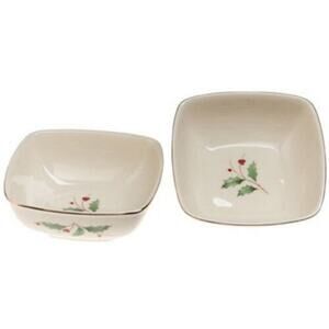 Lenox Holiday Dipping Bowls Holly Berry NEW NIP Set of 2‎